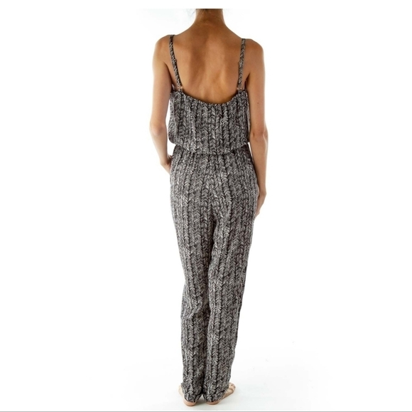 LOFT Inked Feather Print Jumpsuit - Picture 9 of 13